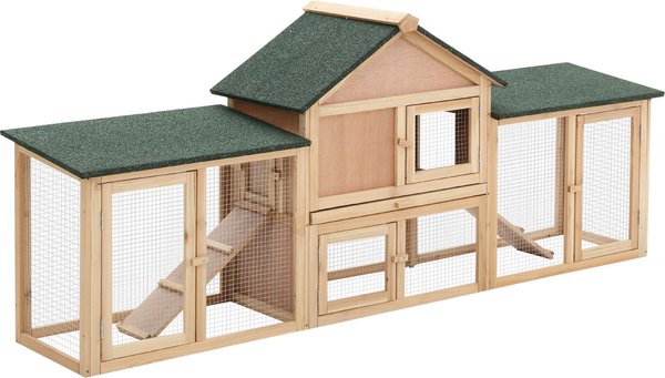 PawHut 2-Story Wooden Deluxe Rabbit Bunny House