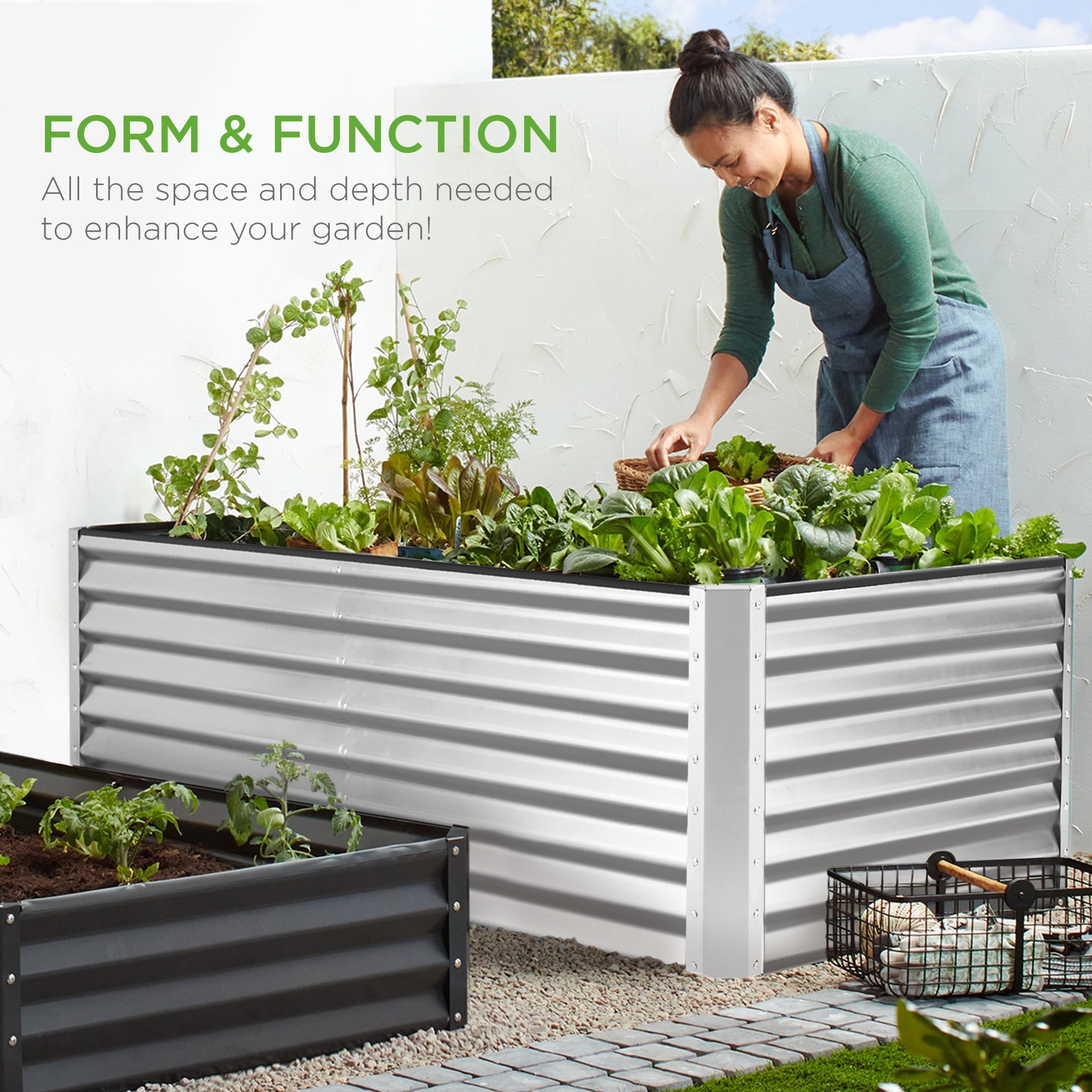 Best Choice Products 6x3x2ft Outdoor Metal Raised Garden Bed, Planter Box for Vegetables, Flowers, Herbs - Silver