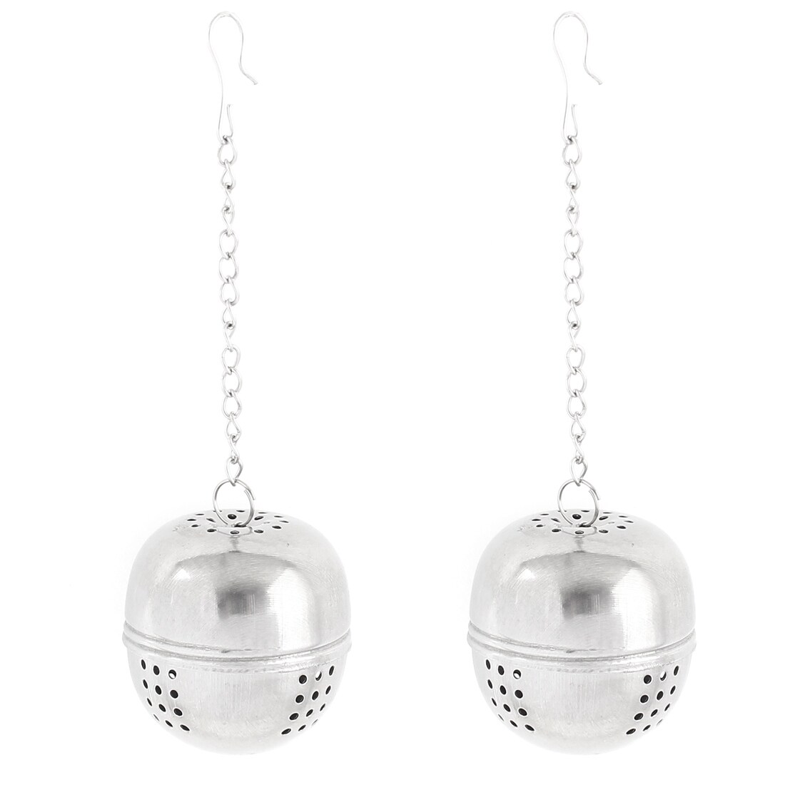 2pcs 4cm Dia Stainless Steel Ball Strainer Tea Leaf Spice Perfume Infuser - Silver Tone