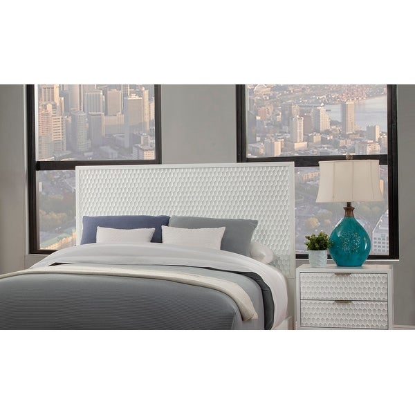 Origins by Alpine White Pearl Wood Headboard in White - - 32940979