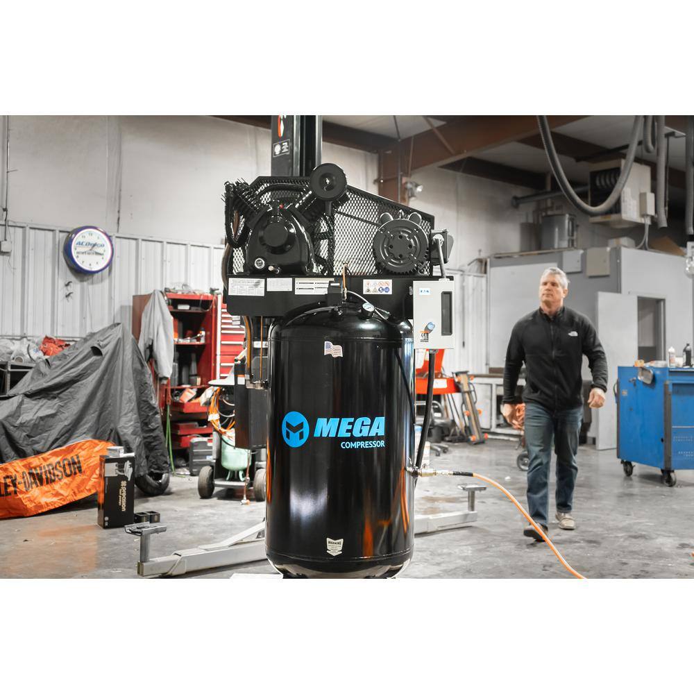 Mega Compressor 80 Gal. 5 HP 175 PSI Electric Upright Air Compressor with Mag Starter MP-5080VM3