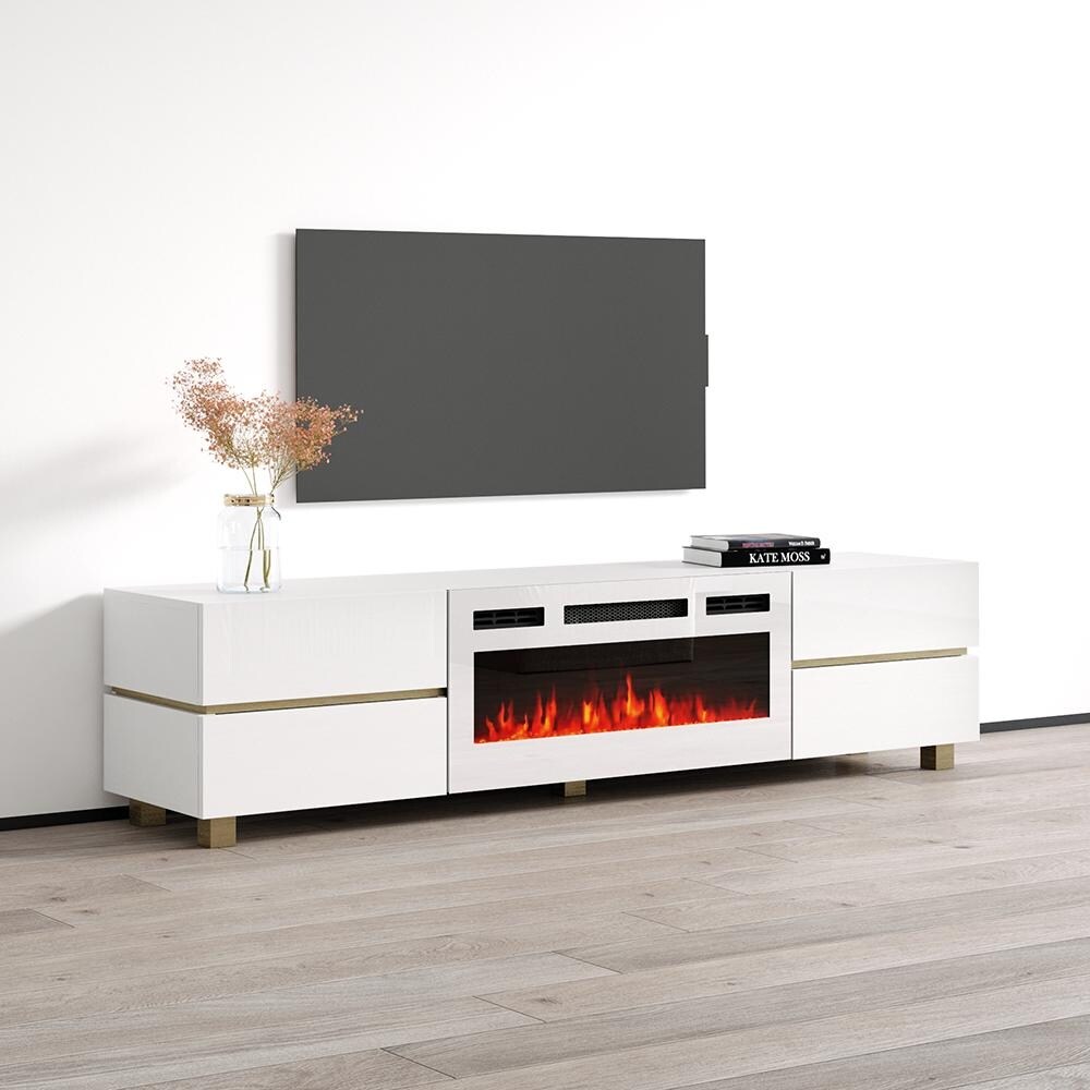 Bono 01 WH EF Fireplace TV Stand