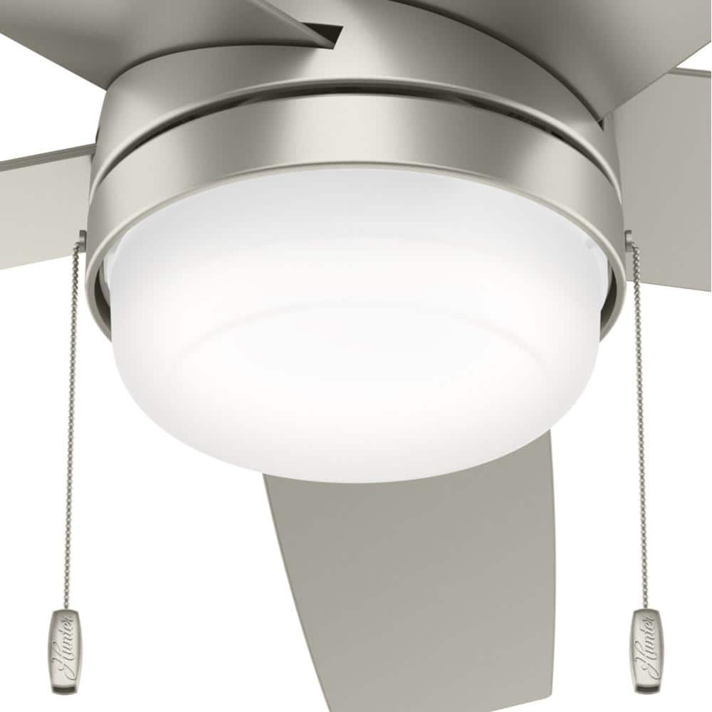 Hunter Stenson 52 in LED Indoor Matte Nickel Ceiling Fan with Light Kit