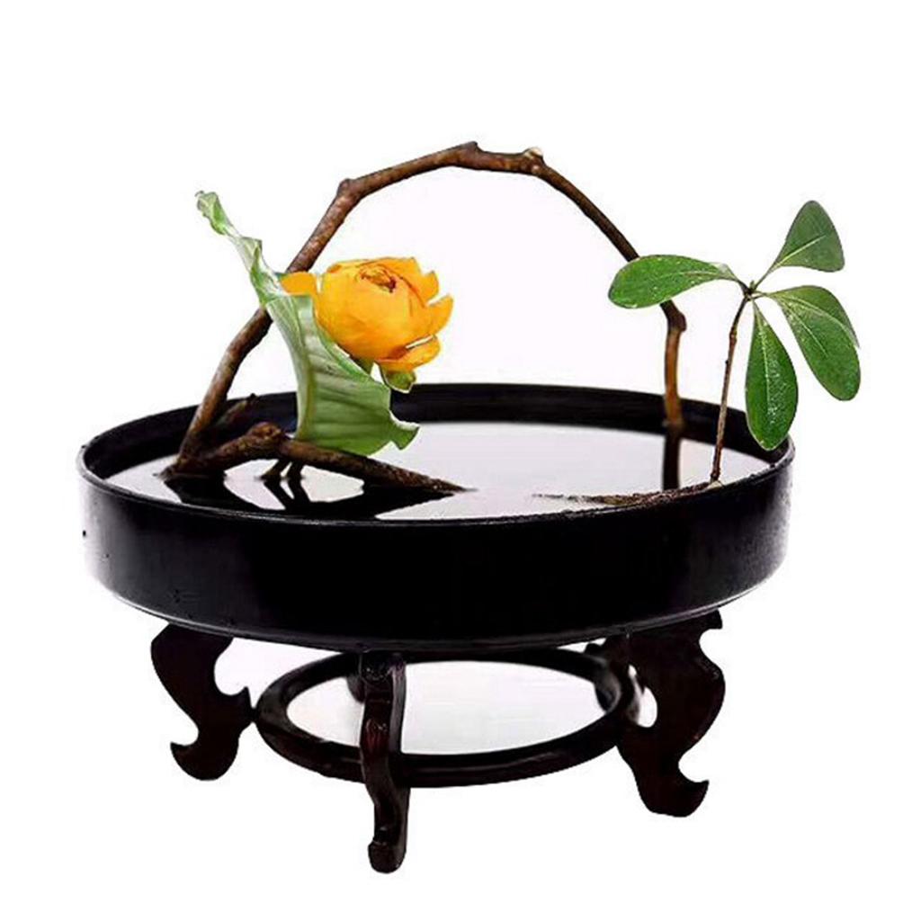 Black Round Compote Planter Modern Decorative Centerpiece Bowl or 28cm