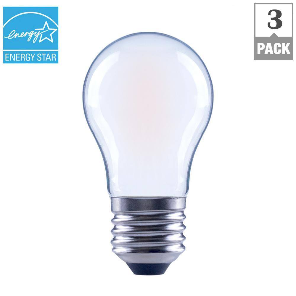 EcoSmart 40-Watt Equivalent A15 Dimmable ENERGY STAR Frosted Glass Filament Vintage Edison LED Light Bulb Bright White (3-Pack) FG-03221