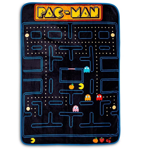 Just Funky Pac man Maze Fleece Throw Blanket Cozy Lightweight Blanket 45 X 60 Inches