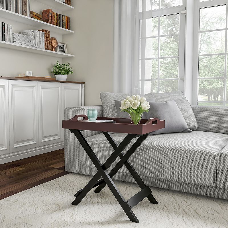 Folding Modern Removable Tray End Table