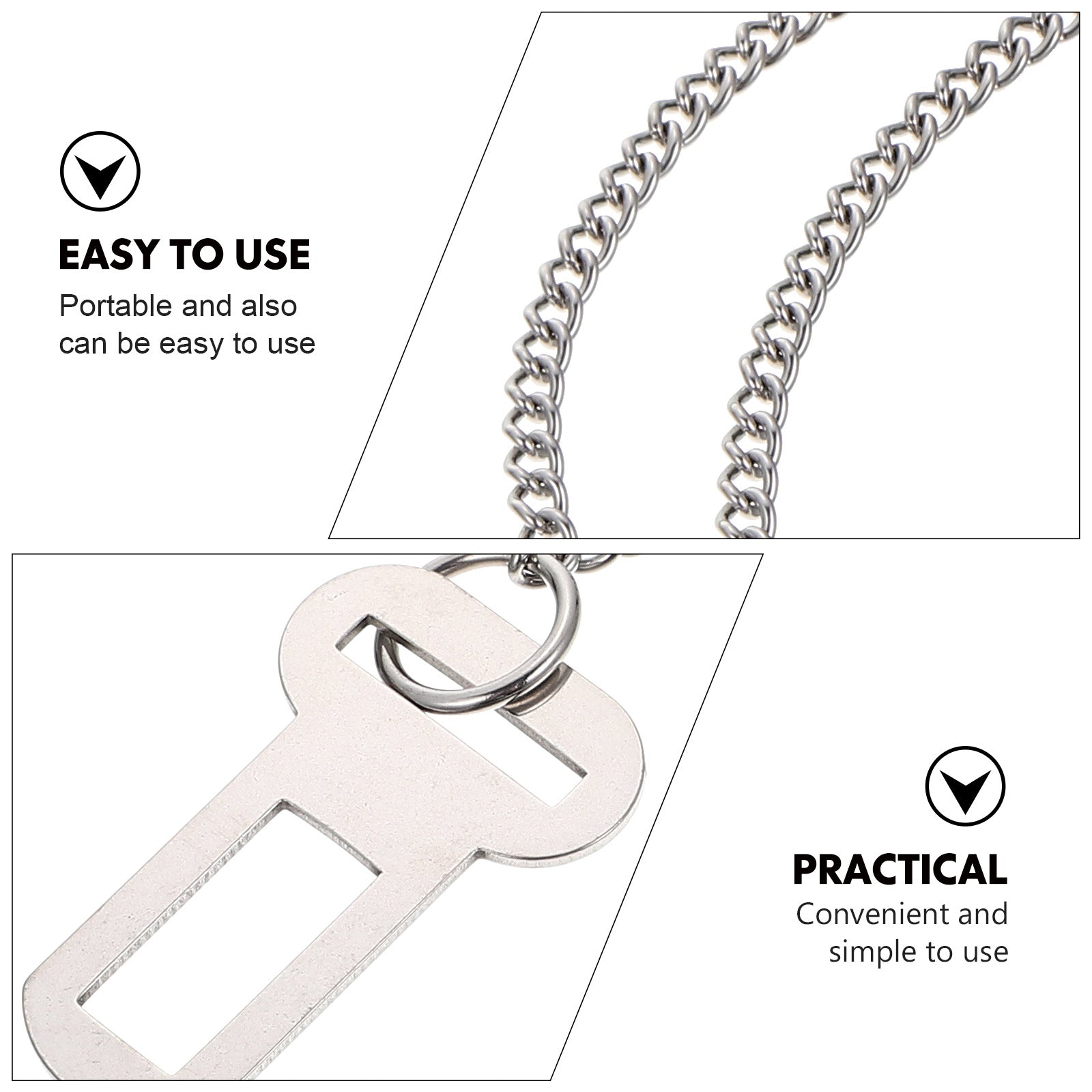 NICEXMAS Stainless Steel Dog Car Seats Fixing Belt Pet Car Safety Chains Dog Car Leash