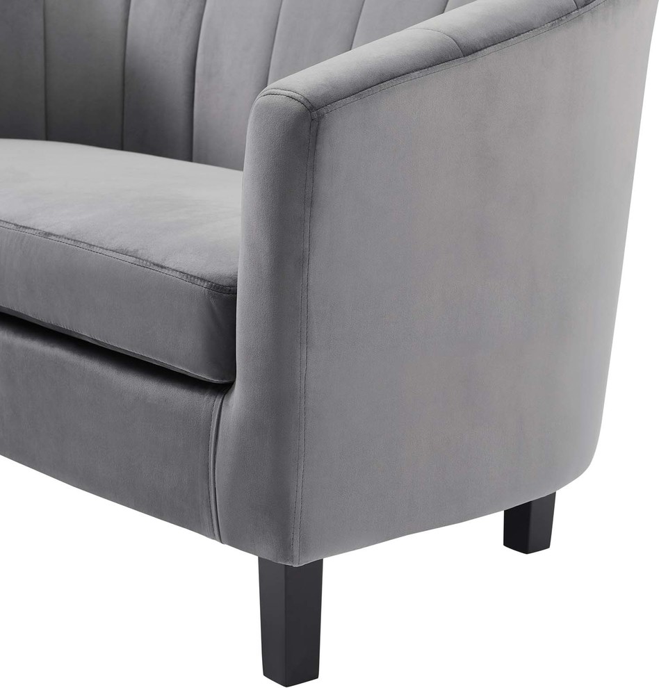 Modern Tufted Armchair Accent Chair  Velvet Fabric   Transitional   Armchairs And Accent Chairs   by House Bound  Houzz