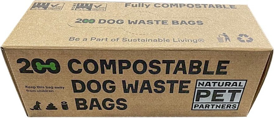 Natural Pet Partners Commercial Compostable Bulk Roll Dog Waste Bags， 10 Rolls， 2000 count