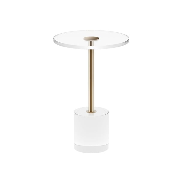 Royalcraft Acrylic Pedestal End Table Round Side Table