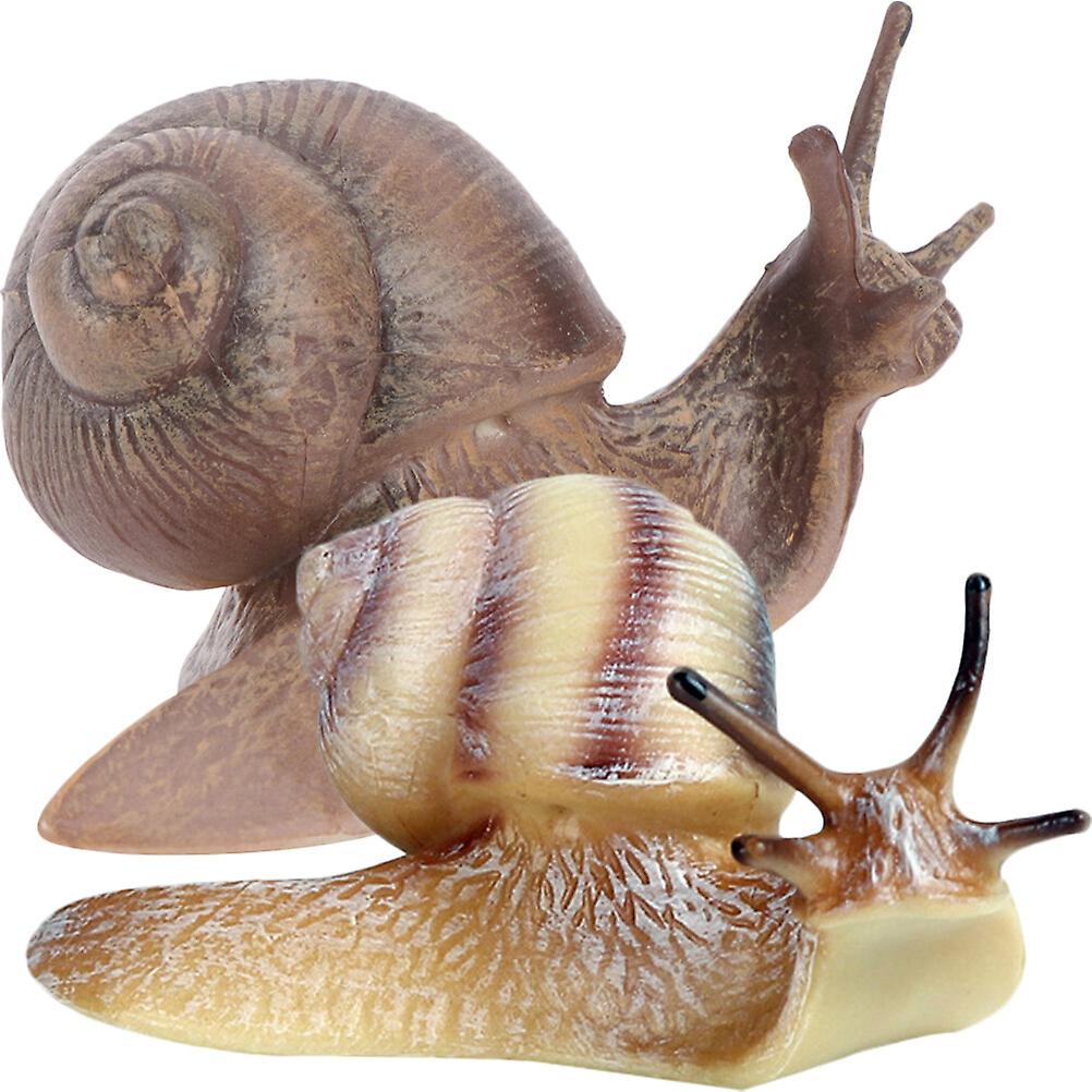 2pcs Simulation Snail Figurine Snail Figure Snail Toy Simulation Animal Educational Model