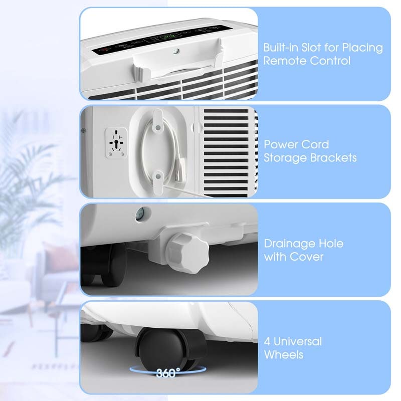 12000 BTU Portable Air Conditioner with Remote Control Cooling Fan Dehumidifier