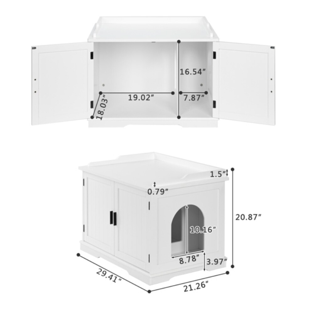 Cat Litter Box Enclosure Cabinet  Large Wooden Indoor Storage Bench Furniture for Living Room   (33.85 x 21 x 20.8)\