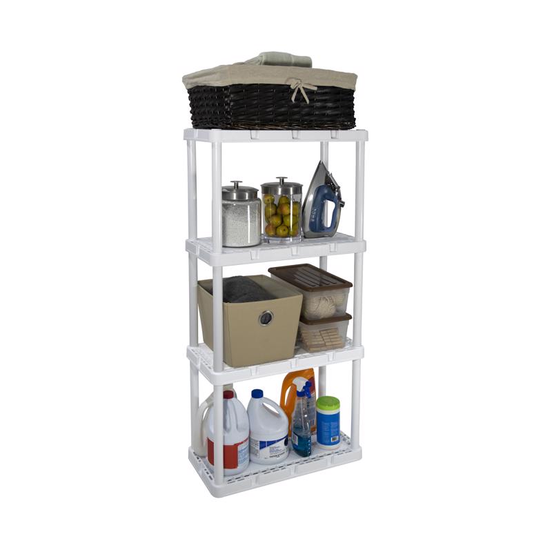 SHELVING UNIT GL LD WHT