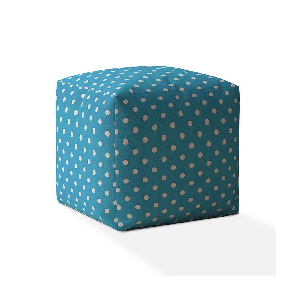 Joita Indoor Retro Polka Square Zipper Pouf Cover Only 17\