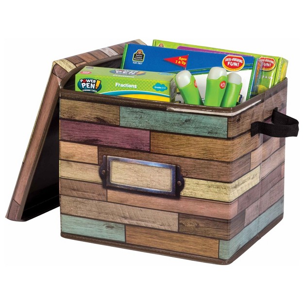 Teacher Created Resources Reclaimed Wood Design Storage Box Pack Of 2