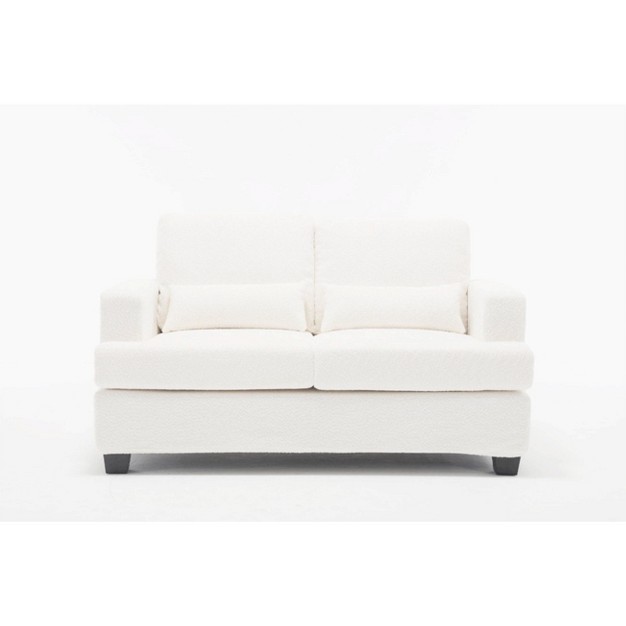 Modern Sofa Couches With Square Armrests Removable Back Cushions And Waist Pillows modernluxe