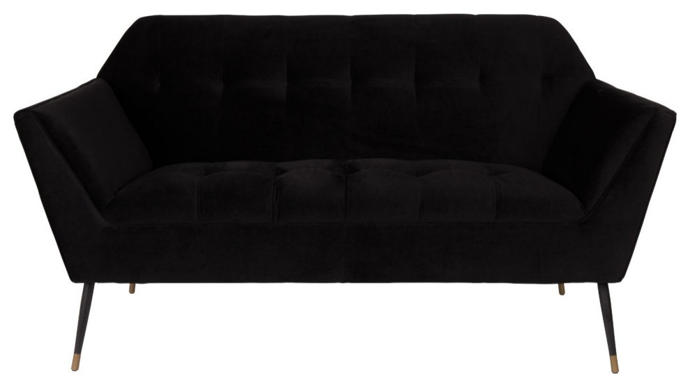 Black Velvet 2 Seater Sofa  Dutchbone Kate   Midcentury   Sofas   by Luxury Furnitures  Houzz