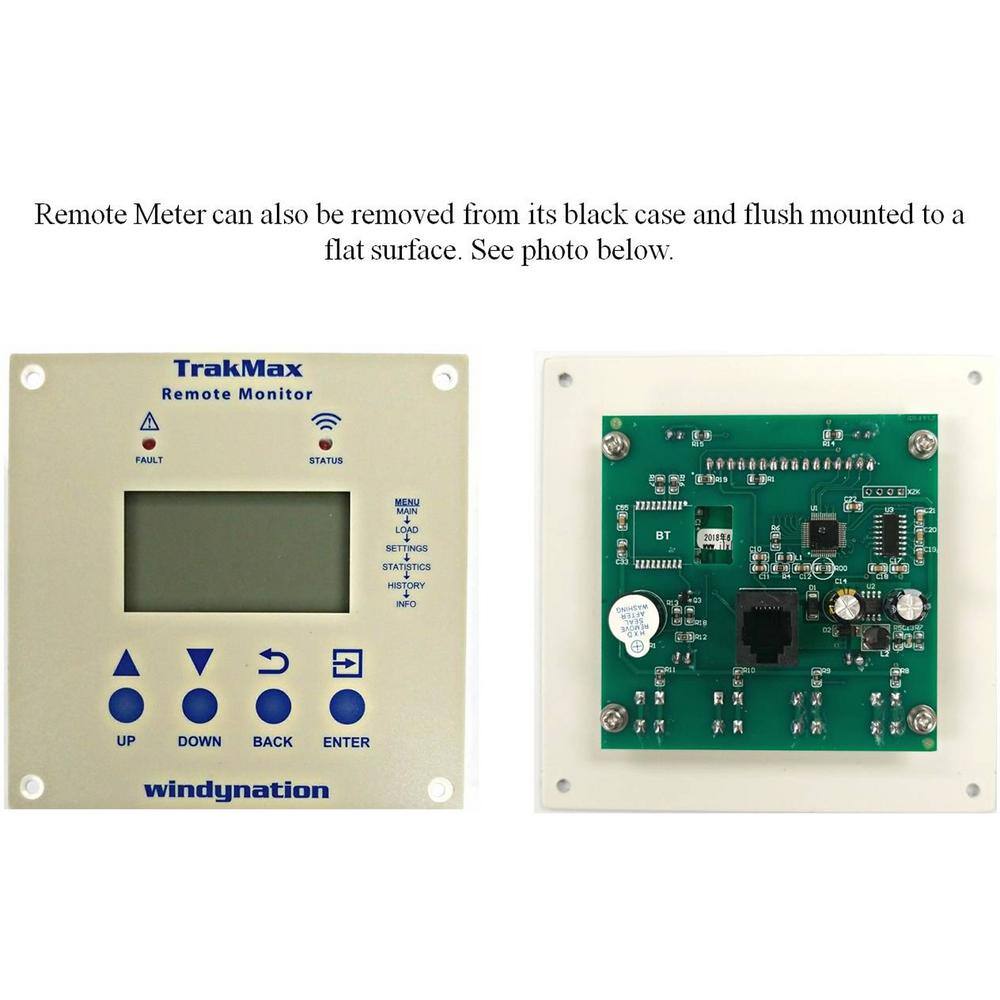 WindyNation CHC-MPPT-40BT + CHC-TMRM-01 TrakMax MPPT 12-Volt/24-Volt 40 Amp Solar Charge Controller with Remote Meter Kit