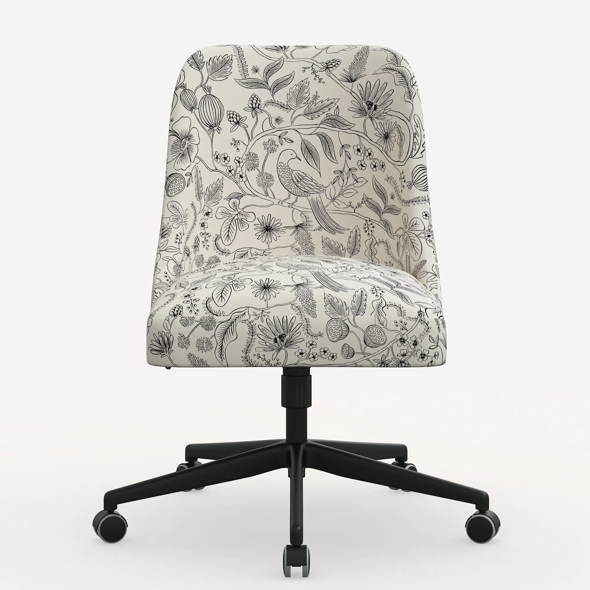 Rifle Paper Co. Oxford Aviary Cream and Black Office Chair