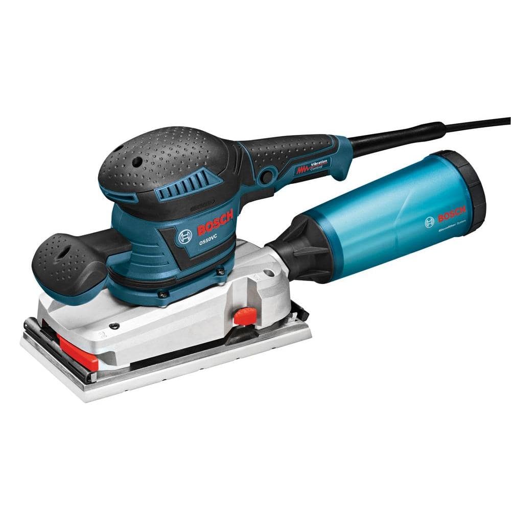 Bosch 3.4 Amp 1/2 in. Corded Electric Finishing Orbital Sander Kit with Vibration Control for 4.5 in. x 9 in. Sheets OS50VC