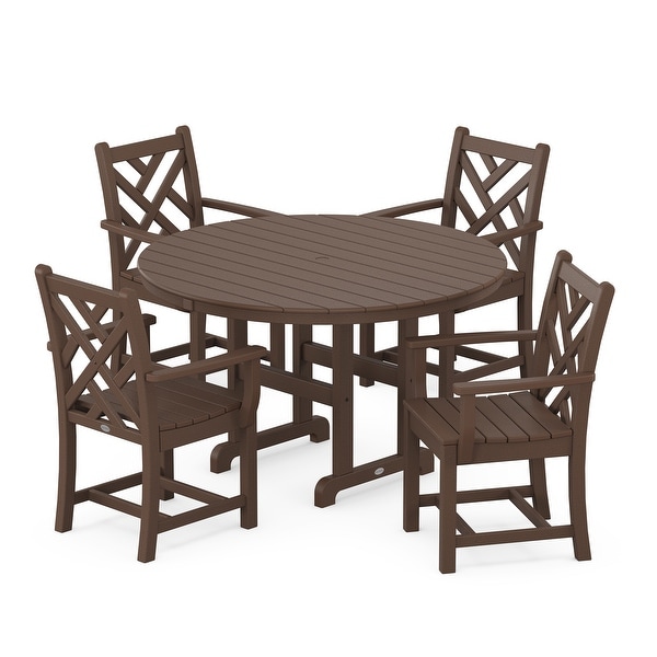 POLYWOOD Chippendale 5Piece Round Farmhouse Dining Set