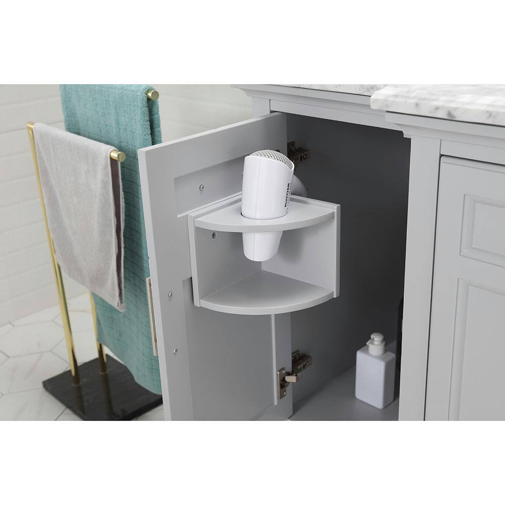 Home Decorators Collection Sassy 60 in. W x 22 in. D Vanity in Dove Gray with Marble Vanity Top in White with White Sink Sassy 60G