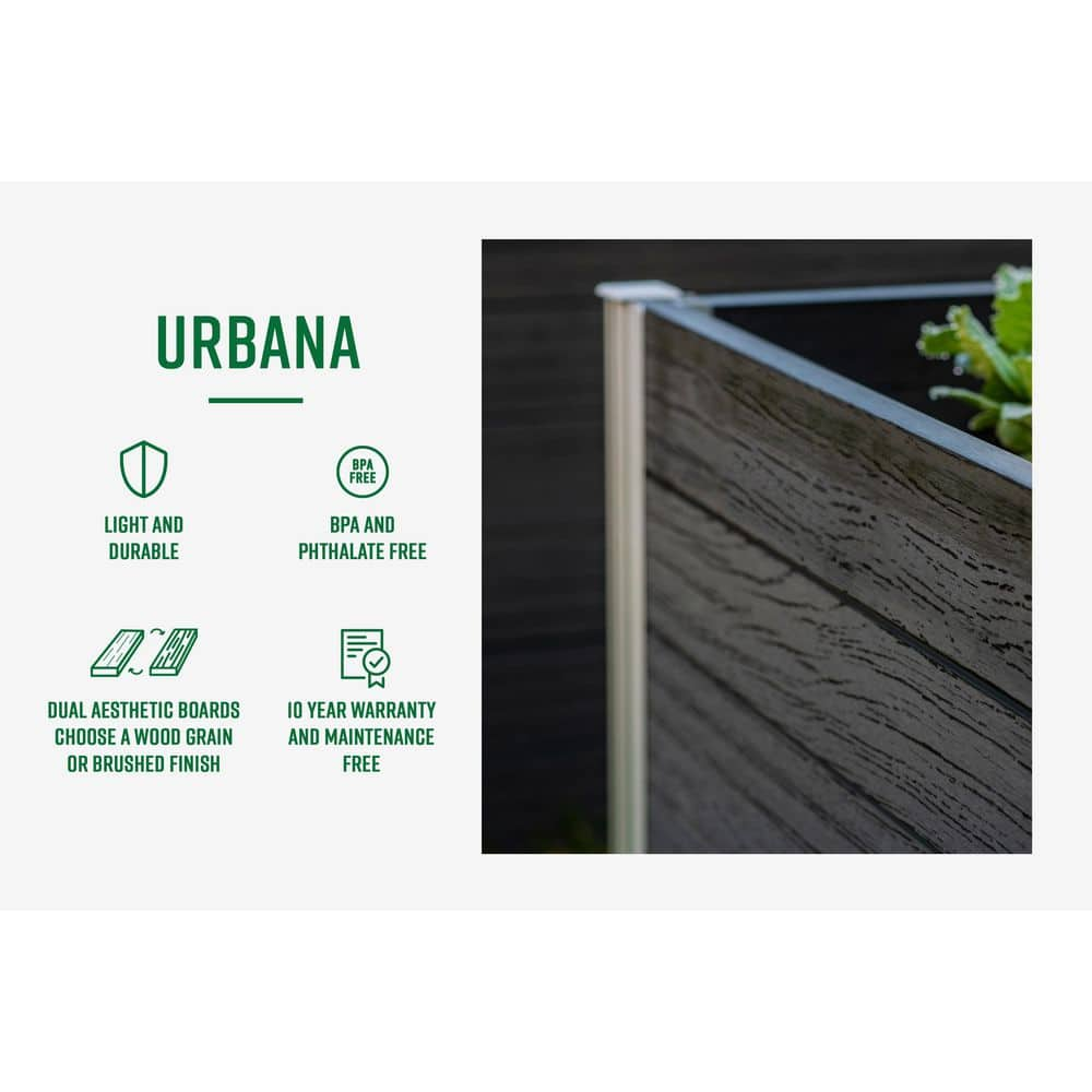 New England Arbors Vita Urbana 22quotL x 22quotW x 22quotH Vinyl Cube Planter Slate Gray VT17611 VT17611