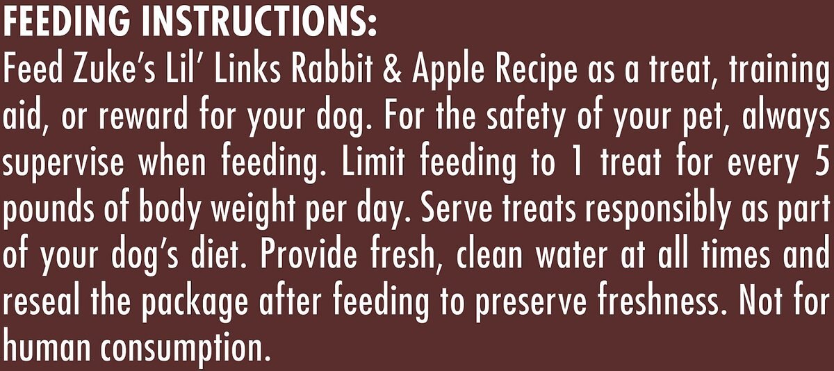 Zuke's Lil' Links Rabbit and Apple Recipe Grain-Free Dog Treats