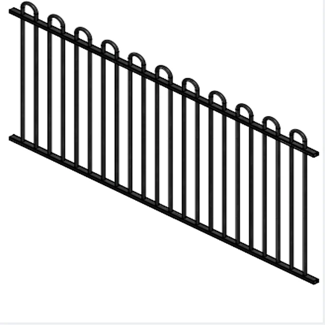 Classic Australia aluminium 2 rails loop top flat bottom welded pool fence panels 1200mm x 2400mm