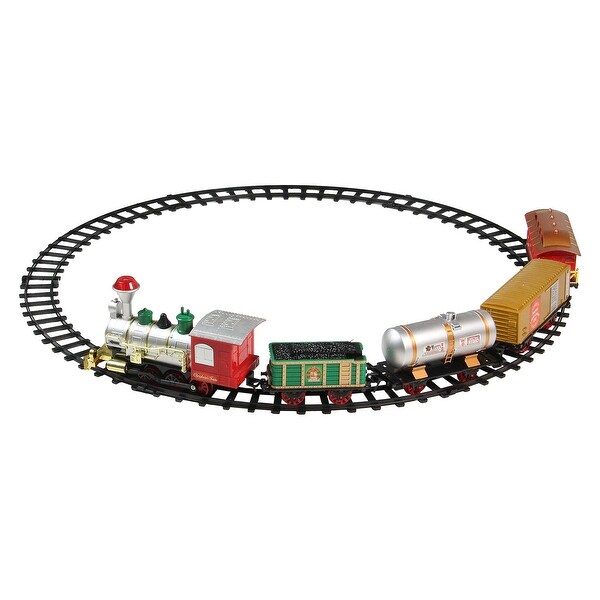 17Piece B/O Lighted and Animated Christmas Express Train Set with Sound