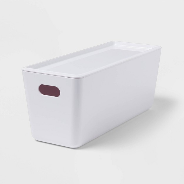 5l Stacking Bin With Lid White