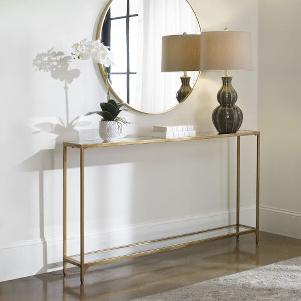 Linden Warm Gold Console Table