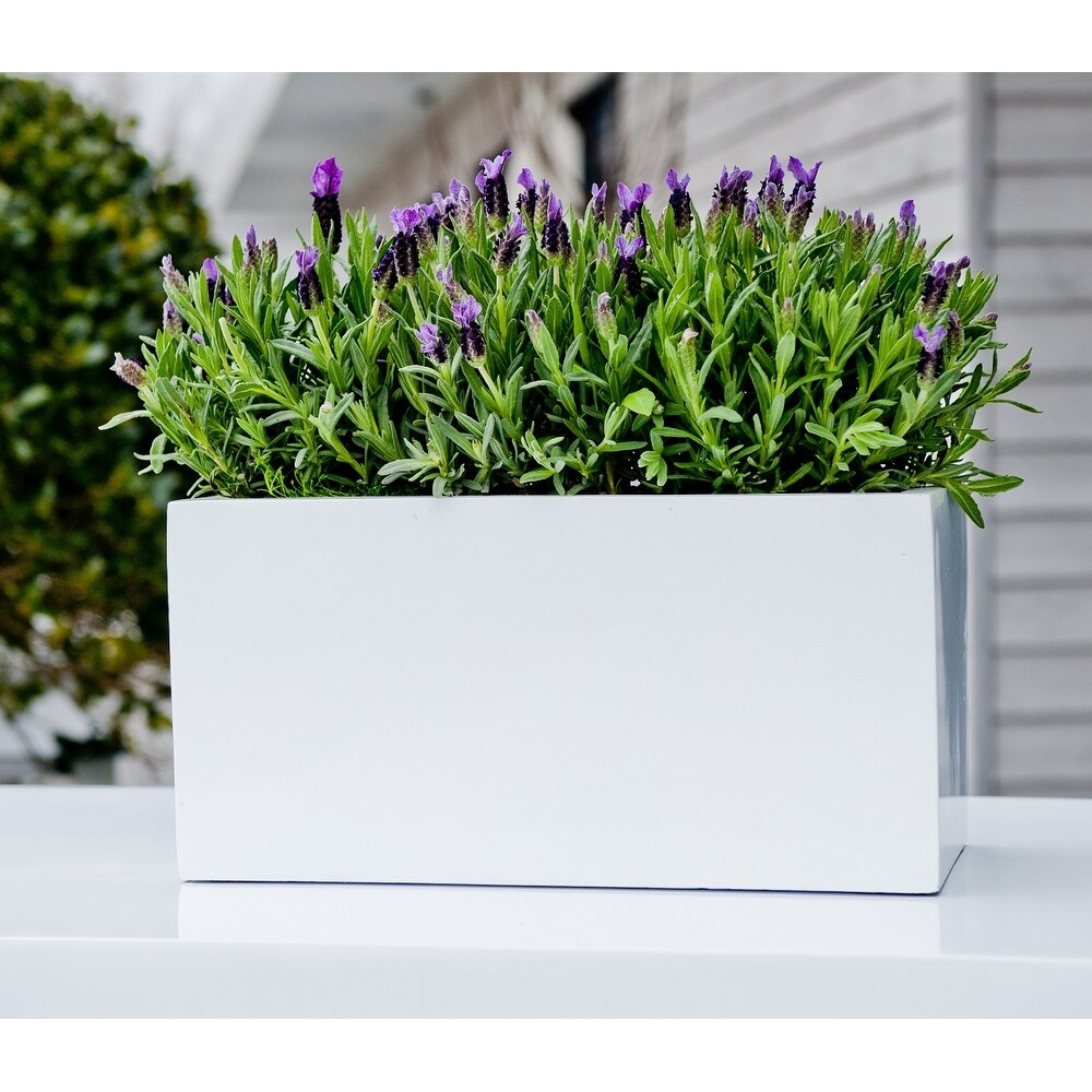 Natural Balcony XS Rectangular Planter Pot Indoor Outdoor Fiber stone Planter Box 16 in   Extra Small   16\