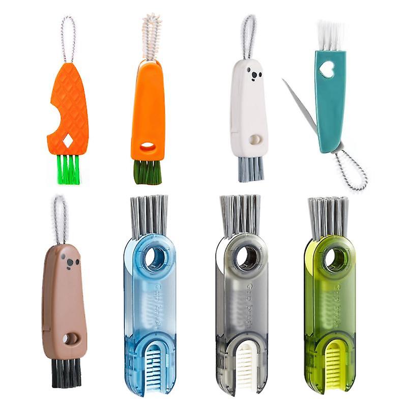 3 In 1 Multifunctional Cup Cleaning Brushes Rotatable Cup Mouth Brush Bottle Cap Brush Household