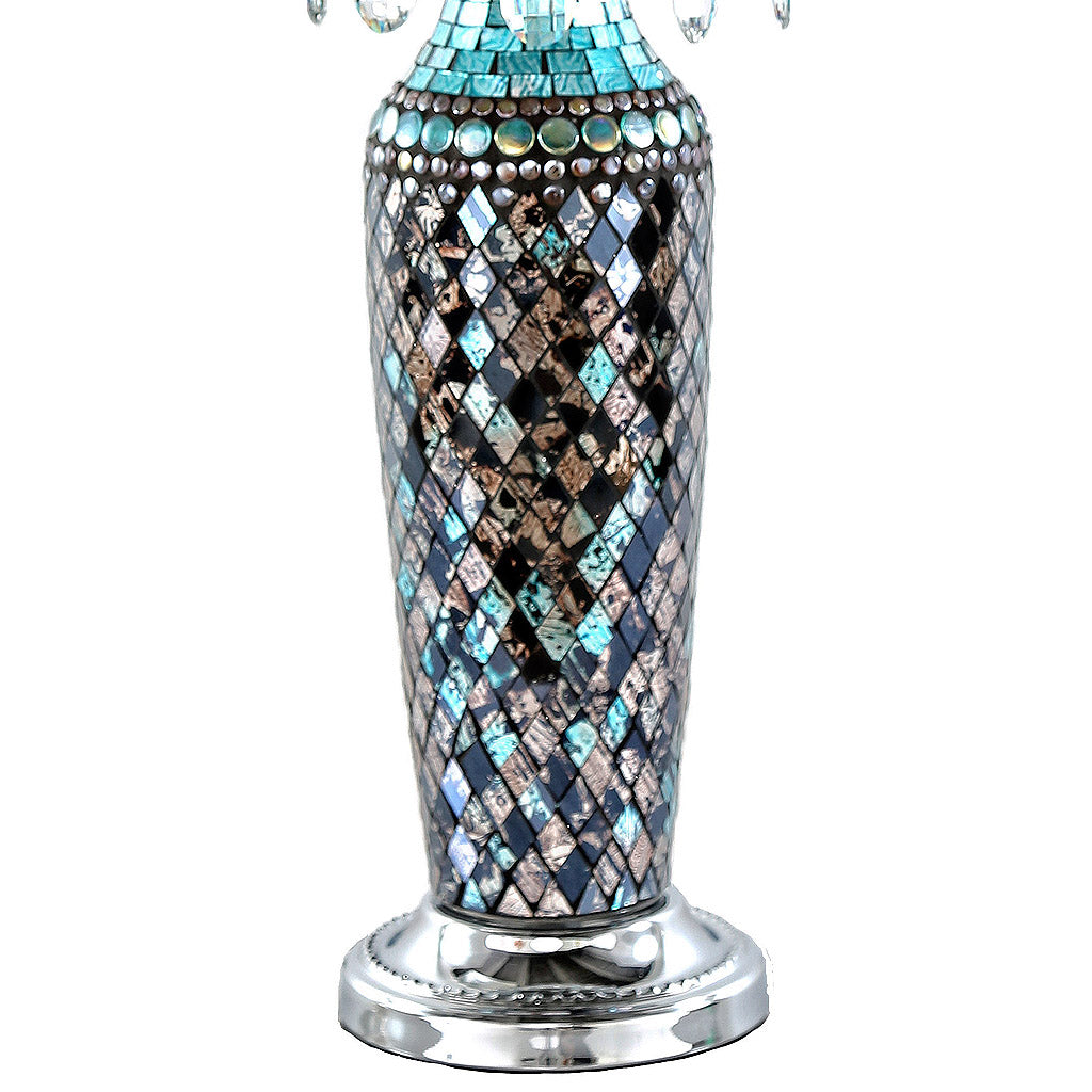 River of Goods Gracie's Crystal Table Lamp- Turquoise