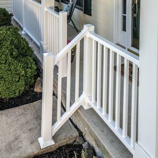 Barrette Outdoor Living Select 8 ft. x 36 in. White Vinyl Stair Rail Kit with Square Balusters 73024863