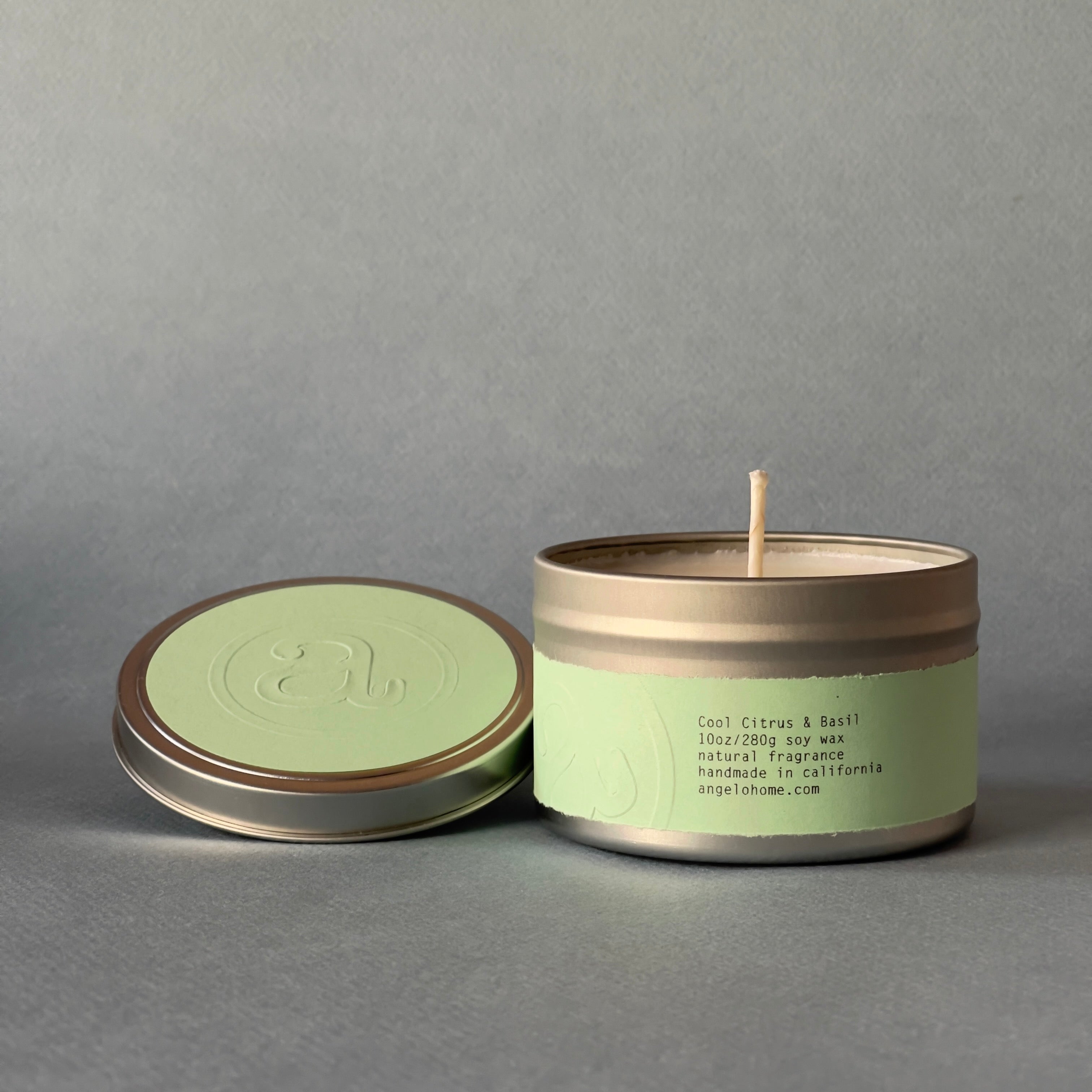 angelo:HOME Cool Citrus + Basil Scented Candle