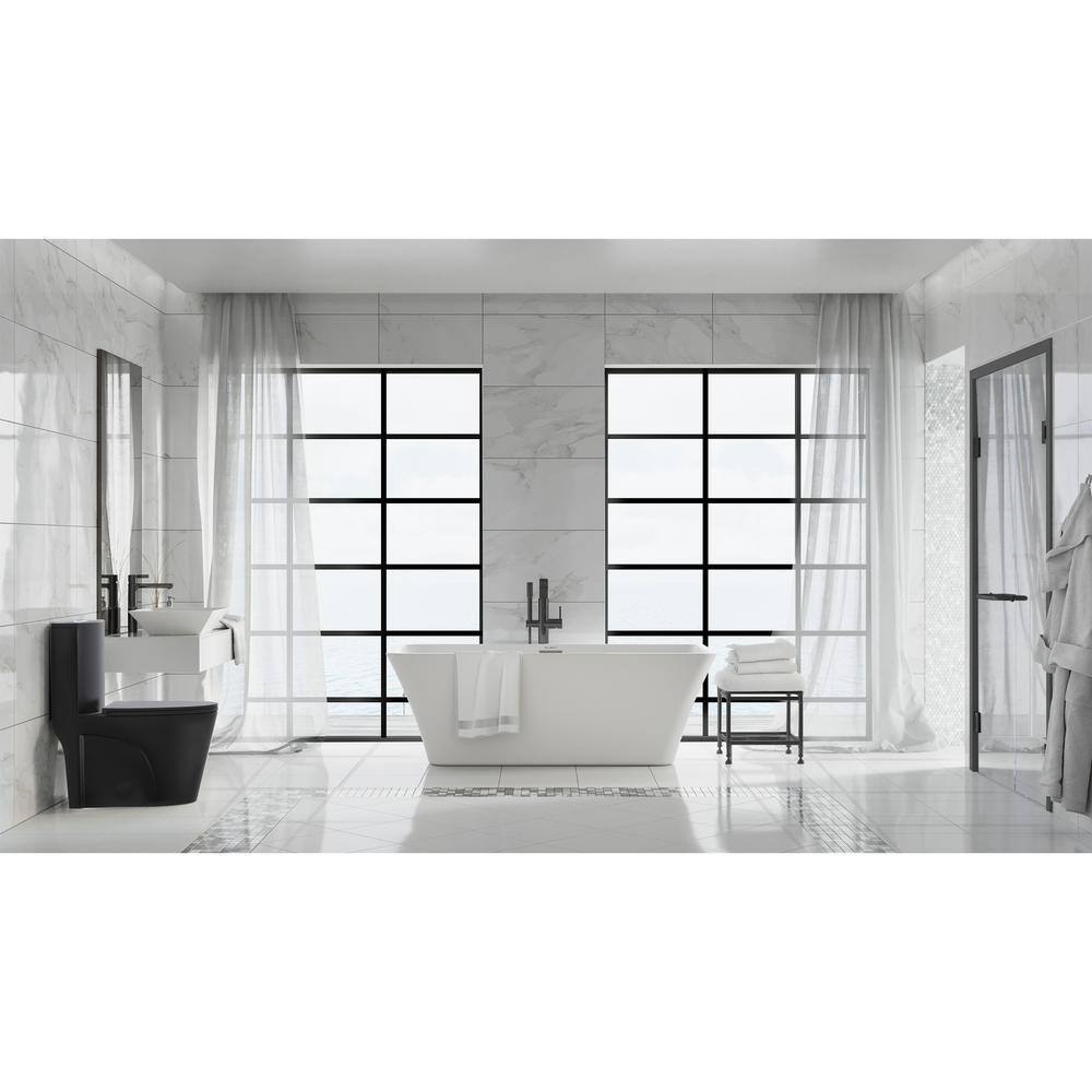 Swiss Madison St. Tropez 1-Piece 1.11.6 GPF Dual Flush Elongated Toilet in Matte Black Seat Included SM-1T254MB