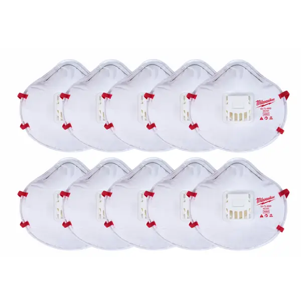 Milwaukee 10-Pack N95 Valved Respirator