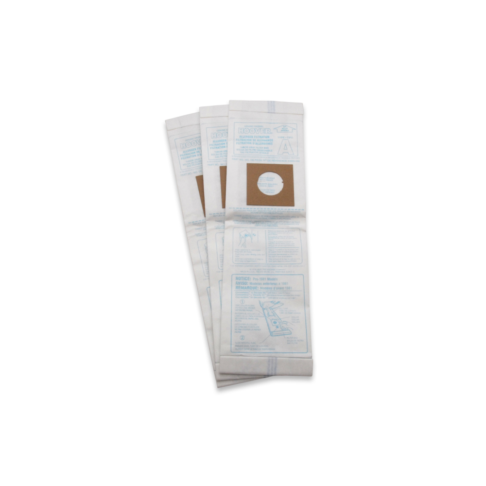 HOOVER Type A Allergen Vacuum Bag 3-Pack ; 4010100A