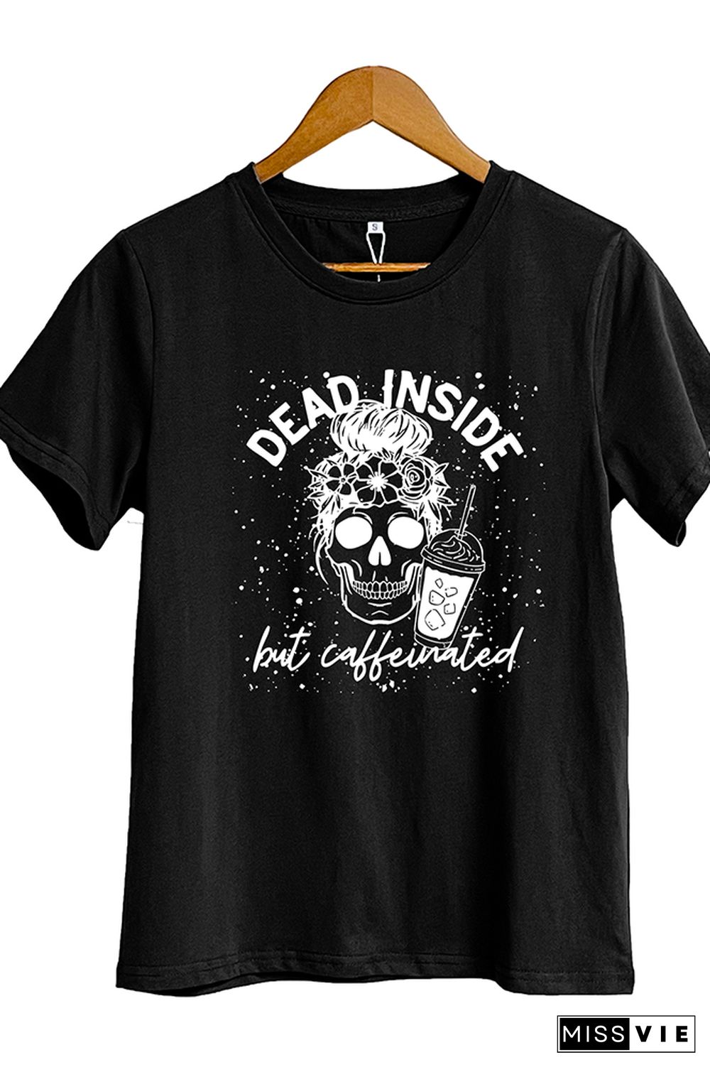 Dead Inside But Caffeinated Short Sleeve Graphic Tee Wholesale