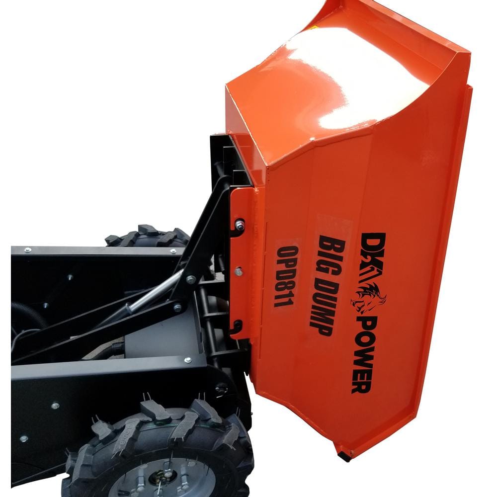 DK2 8 cu. ft. 1100 lbs. Capacity Electric Powered Dump Cart with Auto-Stop Release and Brake OPD811