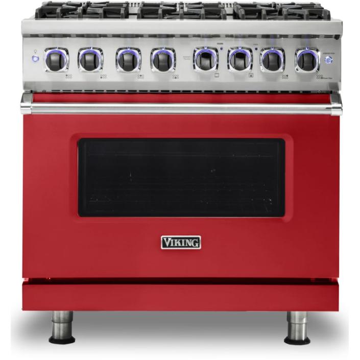 Viking 36-inch Freestanding Gas Range with Elevation Burners VGR7362-6BSM