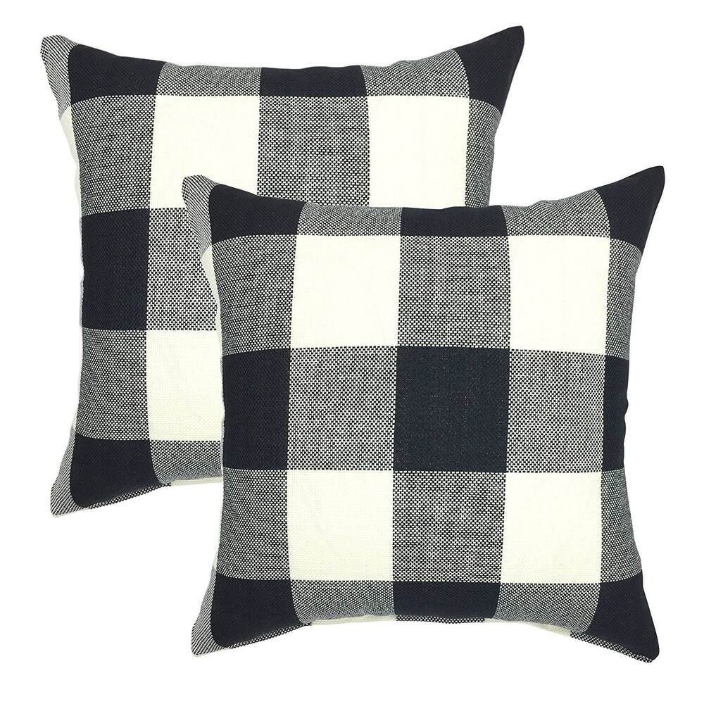 Buffalo Check 18 Inch Decorative Throw Pillow Cover (set of 2)