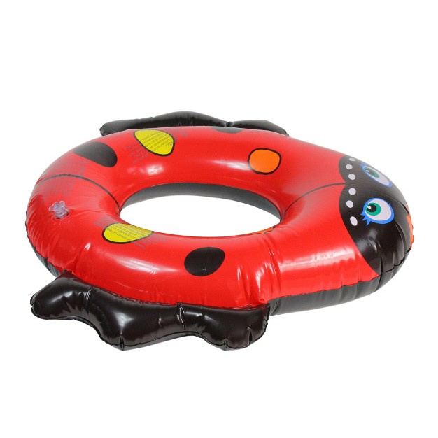 Ladybug Inflatable Children x27 s 1 person Swimming Pool Ring Tube Pool Float Red black