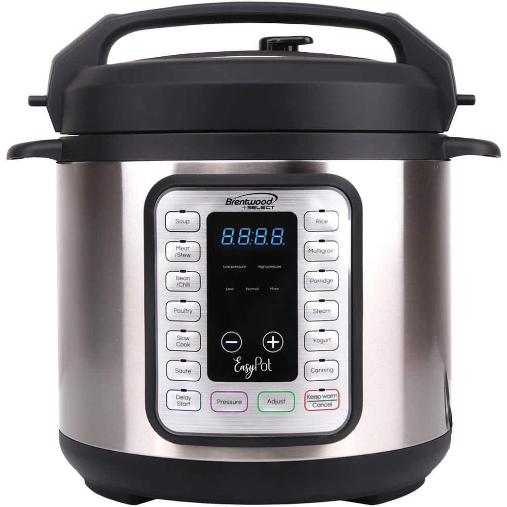 Easy Pot 6 Qt. Silver Electric Slow Cooker with LED Display EPC-636