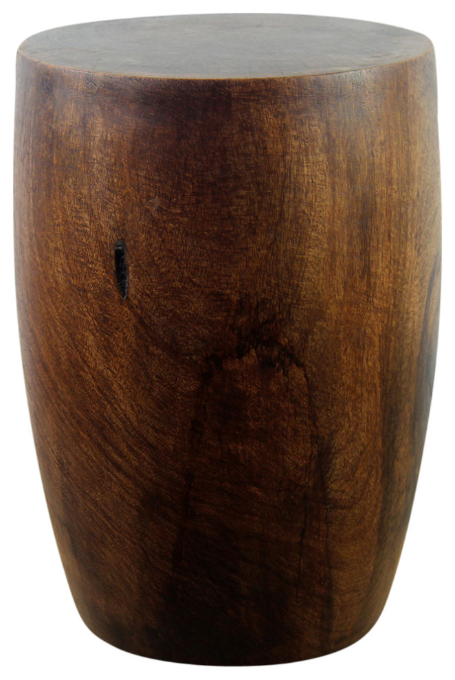 Haussmann Mango Wood Merlot End table 15 in D x 20 in High Mocha Oil   Rustic   Side Tables And End Tables   by Homesquare  Houzz