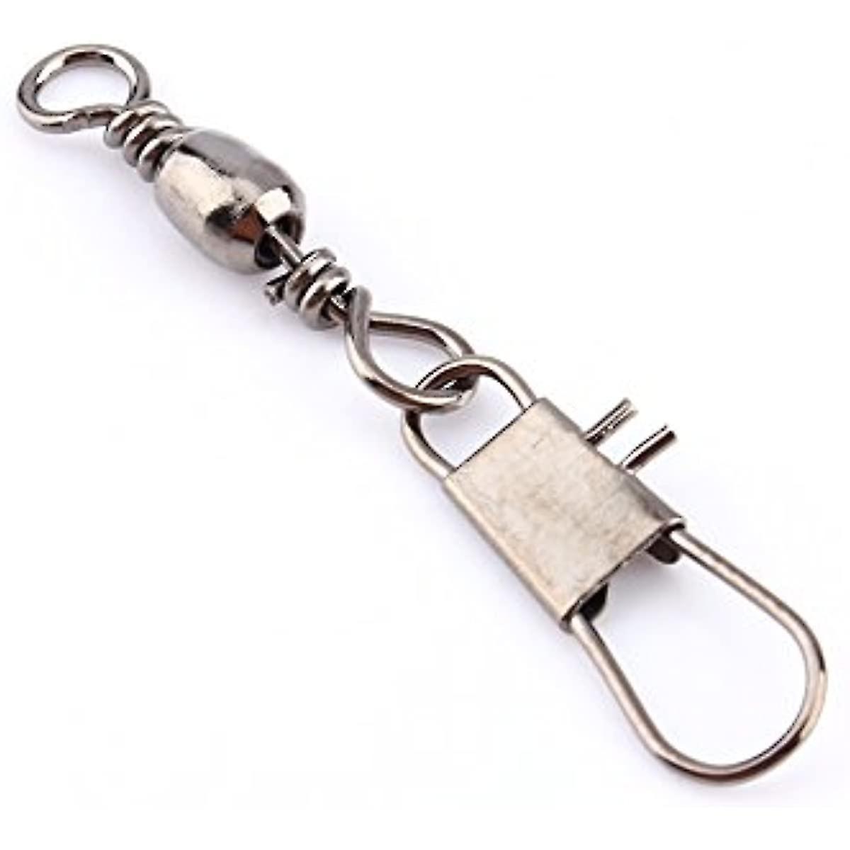 Dilwe Fishing Barrel Swivel  100pcs 8 Shape Fish Fishing Barrel Swivel High Tensile Strength Barrel Swivel Ball Bearings Fishing Swivel Snap Tackle Fo